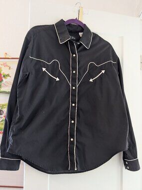 White Horse Authentic Western Pearl Snap Shirt - Size L